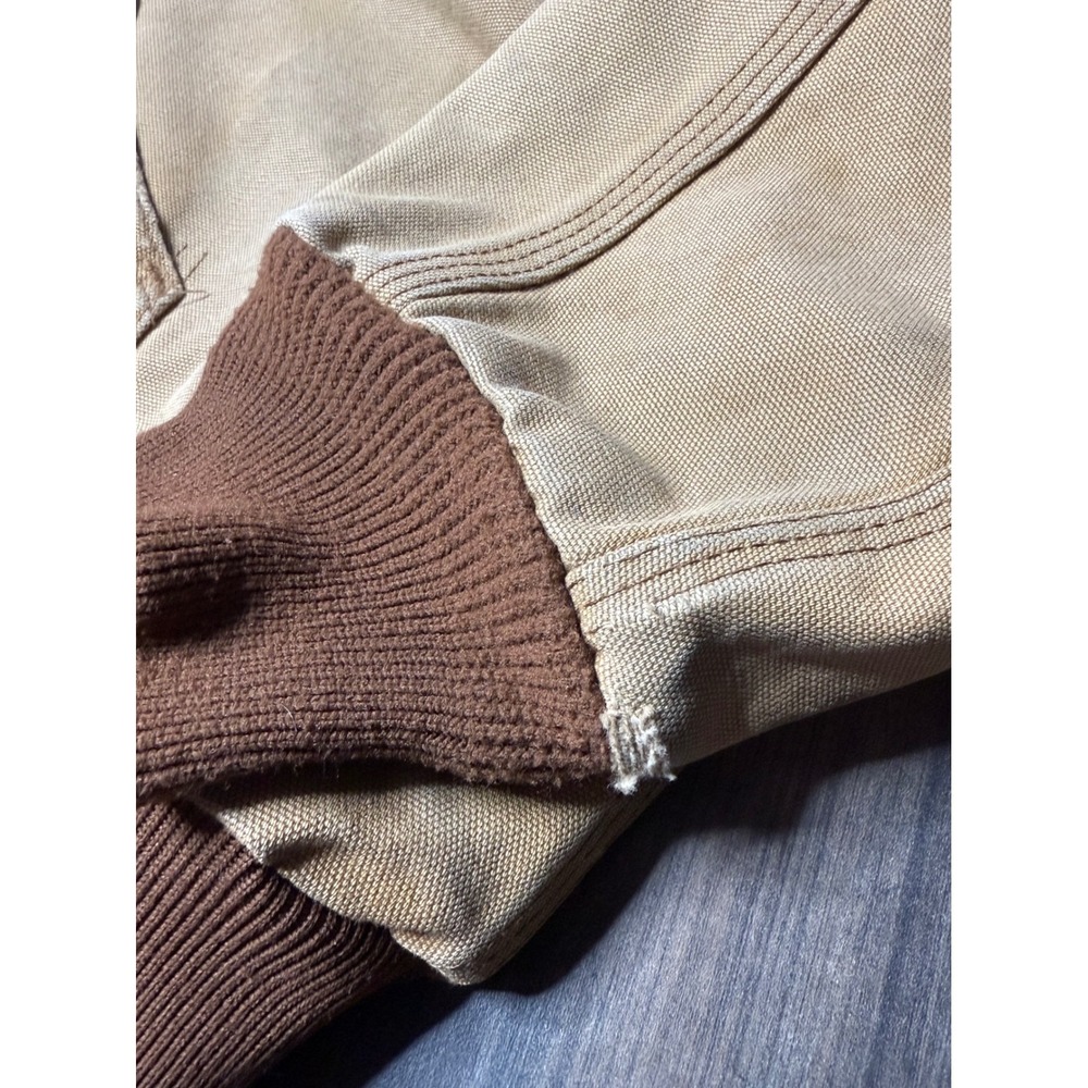 Carhartt Workwear Active Jacket Full Zip Hooded Canvas Coat Beige XL Vintage - Picture 14 of 16